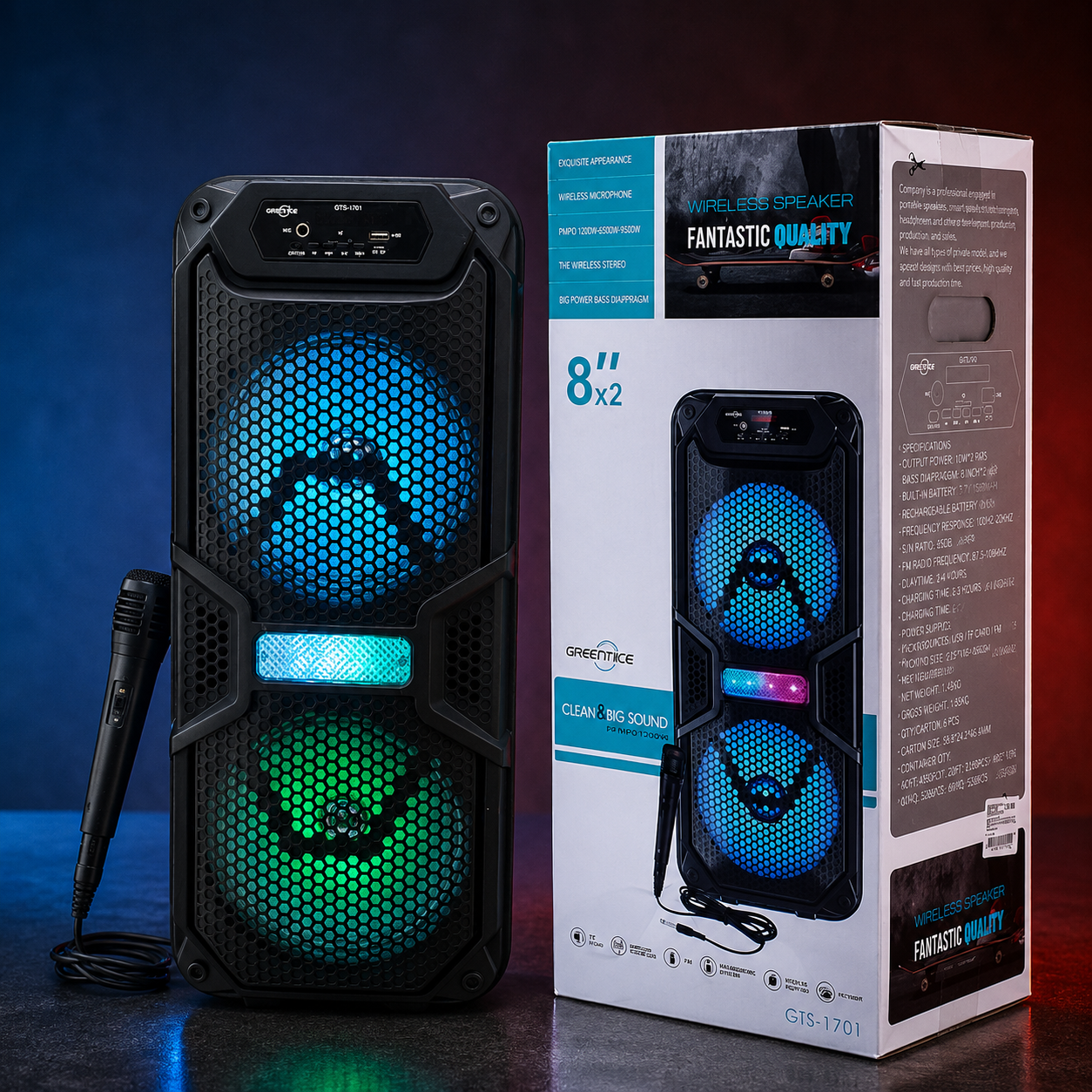اسپیکر بلوتوثی قابل حمل مدل GTS 1701
