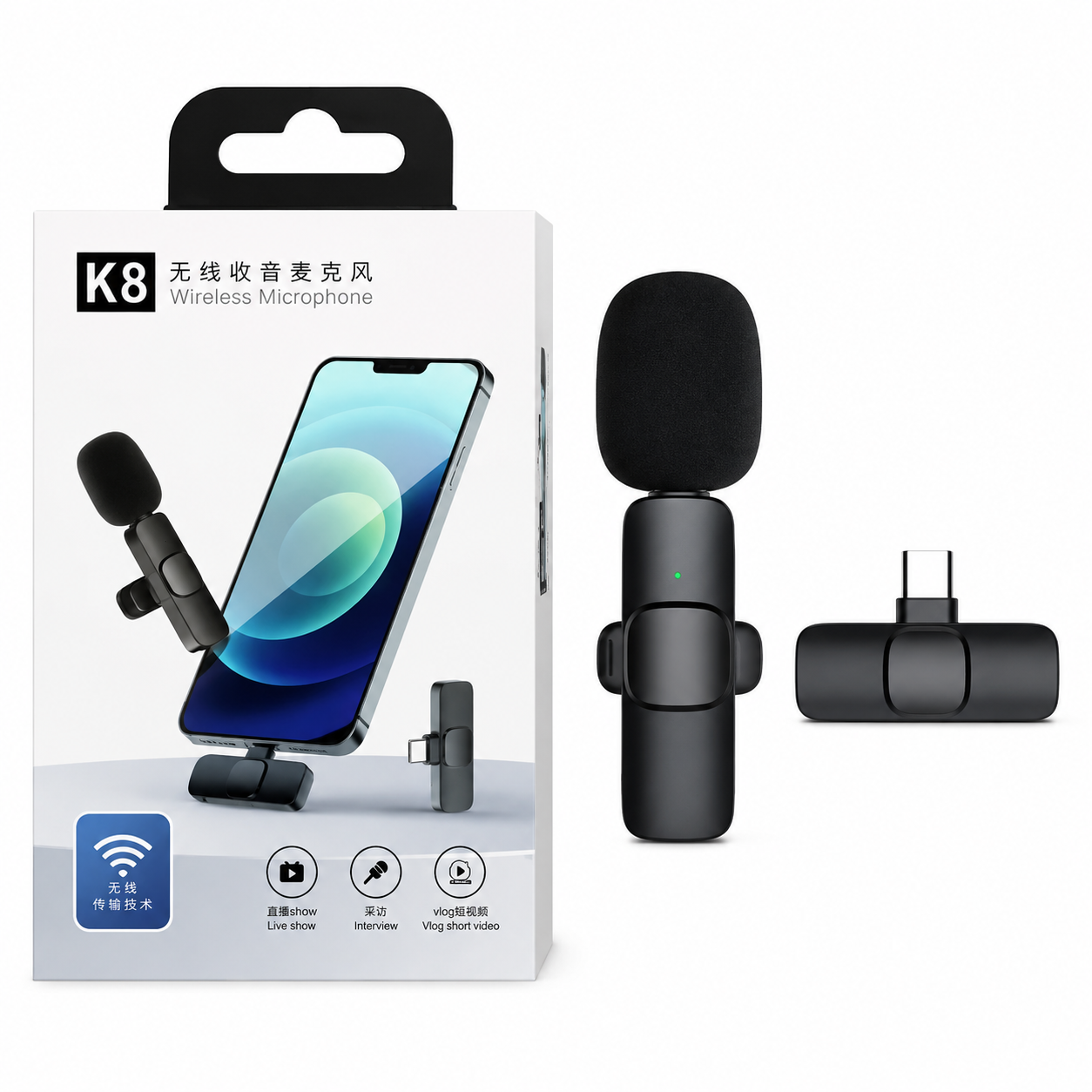 میکروفن یقه ای مدل K8_TYPE C تک کاربر