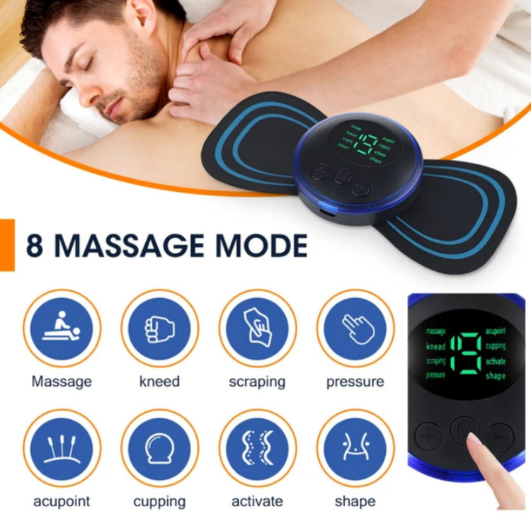 ماساژور برقی پروانهای مدل ems با تکنولوژی EMS، ماساژ لرزشی و الکتریکی، وزن سبک و قابلیت استفاده در منزل و سفر، توان مصرفی 3 وات